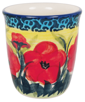 Polish Pottery Wine Cup/Q-Tip Holder (Poppies in Bloom) | K100S-JZ34 Additional Image at PolishPotteryOutlet.com