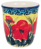 Polish Pottery Wine Cup/Q-Tip Holder (Poppies in Bloom) | K100S-JZ34 at PolishPotteryOutlet.com