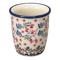 A picture of a Polish Pottery Wine Cup/Q-Tip Holder (Wildflower Delight) | K100S-P273 as shown at PolishPotteryOutlet.com/products/wine-cup-q-tip-holder-wildflower-delight-k100s-p273