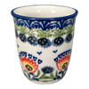 Polish Pottery Wine Cup/Q-Tip Holder (Floral Fans) | K100S-P314 at PolishPotteryOutlet.com