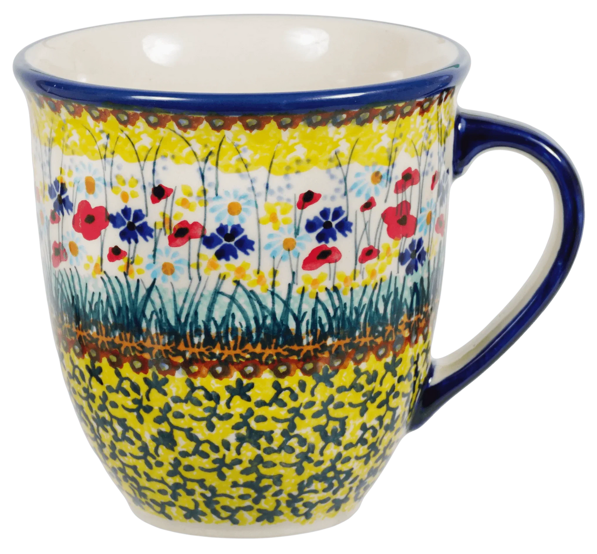 Mug, Mars Mug, 16 oz Large in "Sunlit Wildflowers" by Manufaktura | K106S-WK77