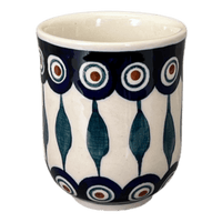 A picture of a Polish Pottery 6 oz. Wine Cup (Peacock) | K111T-54 as shown at PolishPotteryOutlet.com/products/wine-cup-peacock-k111t-54