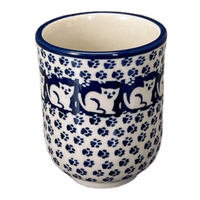 A picture of a Polish Pottery 6 oz. Wine Cup (Kitty Cat Path) | K111T-KOT6 as shown at PolishPotteryOutlet.com/products/wine-cup-kitty-cat-path-k111t-kot6