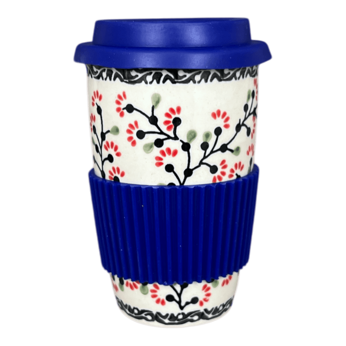 Mug, Travel, 14 oz in "Cherry Blossoms" by Manufaktura | K115S-DPGJ