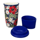 Mug, Travel, 14 oz in "Poppies & Posies" by Manufaktura | K115S-IM02