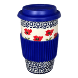 Mug, Travel, 14 oz in "Poppy Garden" by Manufaktura | K115T-EJ01