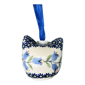 Polish Pottery Cat Head Ornament (Lily of the Valley) | K142T-ASD Additional Image at PolishPotteryOutlet.com