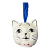 Polish Pottery Cat Head Ornament (Evergreen Bells) | K142U-PZDG at PolishPotteryOutlet.com