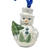 Ornament, Snowman with Tree, 2" in "Pine Forest" by Manufaktura | K143S-PS29
