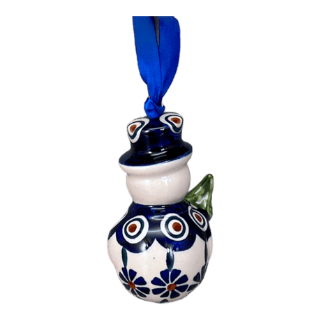 Ornament, Snowman with Tree, 2" in "Floral Peacock" by Manufaktura | K143T-54KK