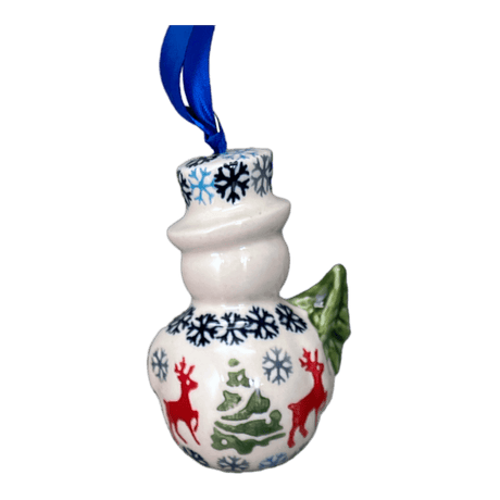 Ornament, Snowman with Tree, 2" in "Reindeer Games" by Manufaktura | K143T-BL07