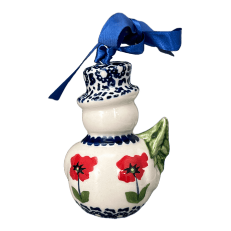 Ornament, Snowman with Tree, 2" in "Poppy Garden" by Manufaktura | K143T-EJ01