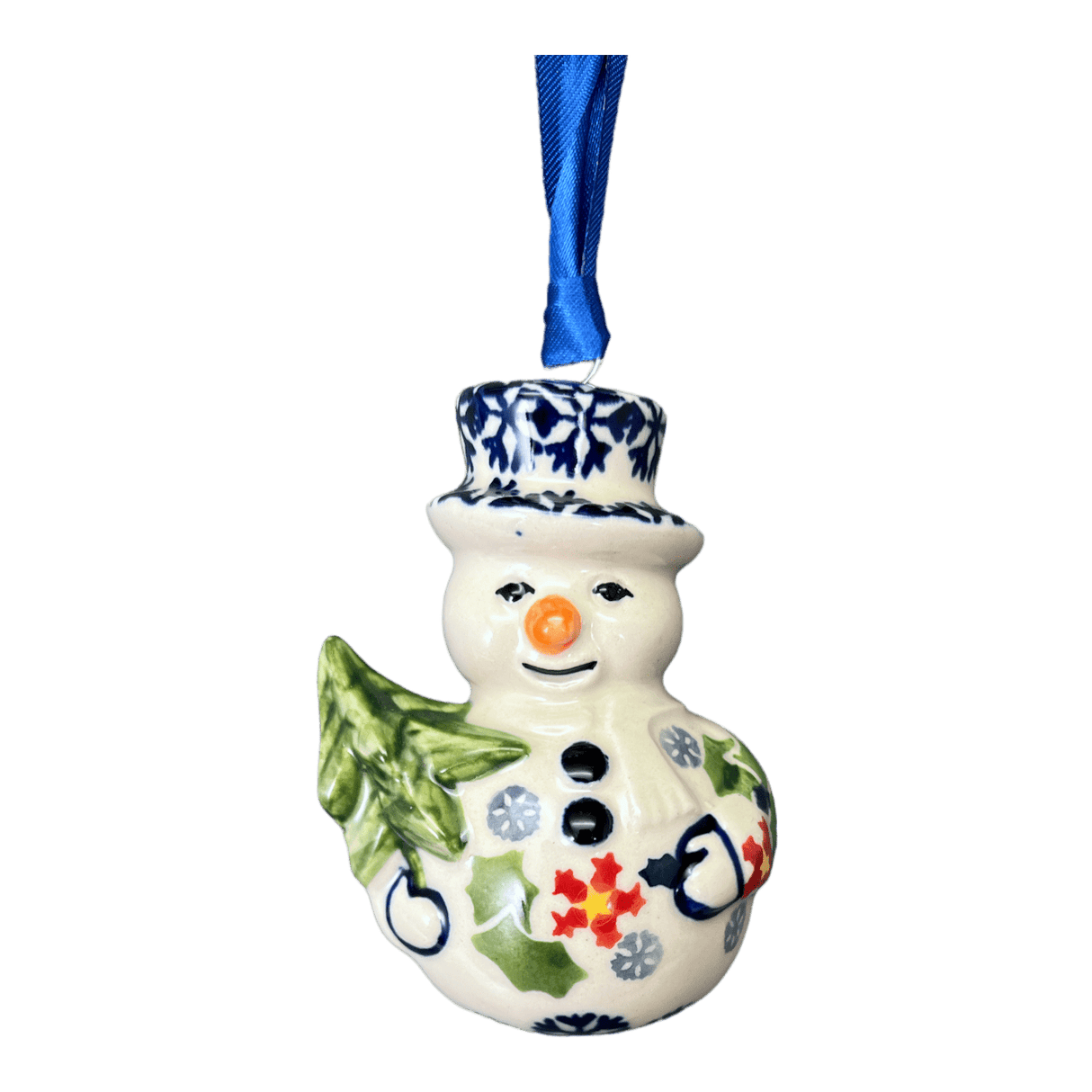Ornament, Snowman with Tree, 2" in "Holly In Bloom" by Manufaktura | K143T-IN13