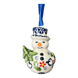 Ornament, Snowman with Tree, 2" in "Holly In Bloom" by Manufaktura | K143T-IN13