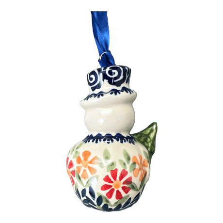 Ornament, Snowman with Tree, 2" in "Flower Power" by Manufaktura | K143T-JS14