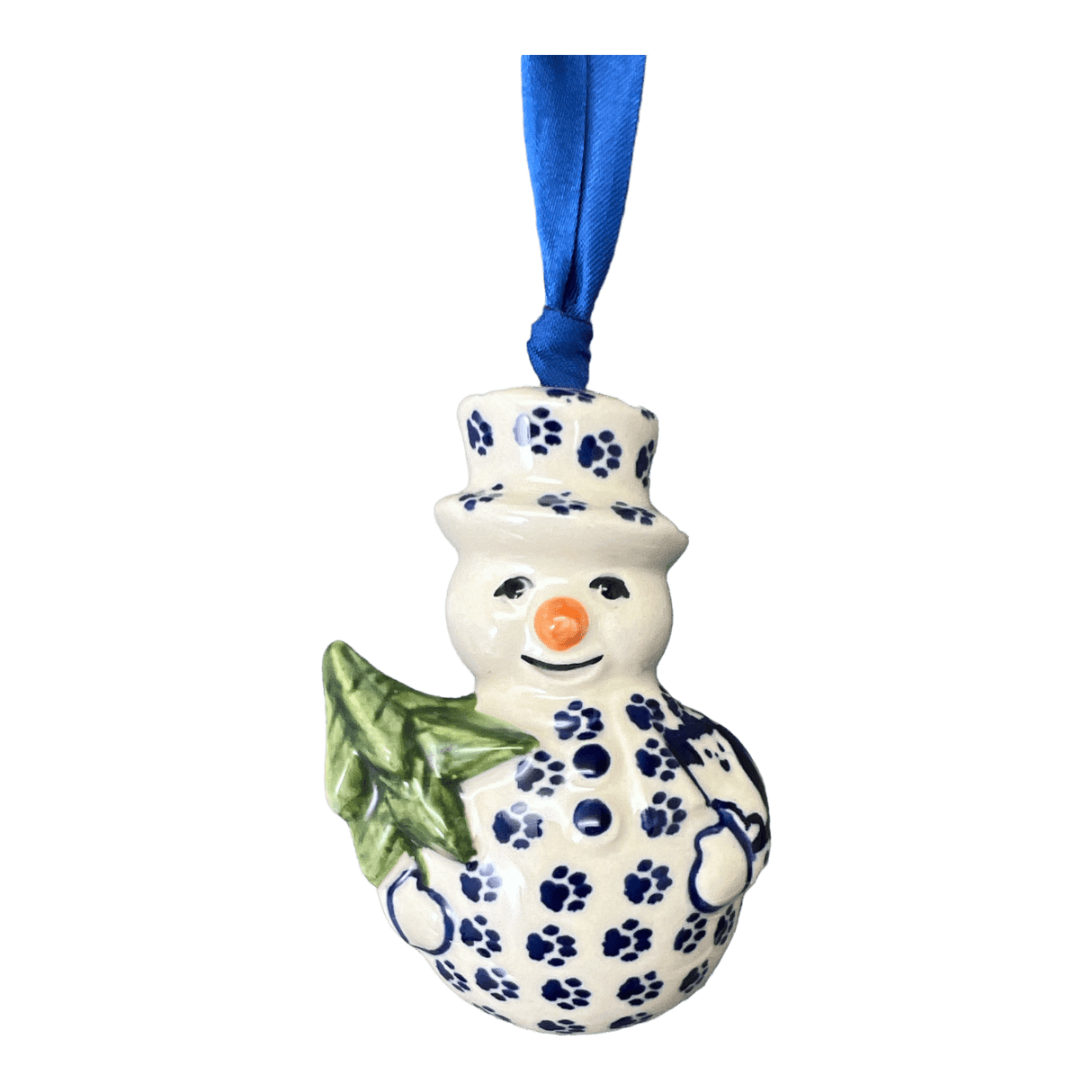 Ornament, Snowman with Tree, 2" in "Kitty Cat Path" by Manufaktura | K143T-KOT6