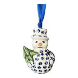 Ornament, Snowman with Tree, 2" in "Kitty Cat Path" by Manufaktura | K143T-KOT6