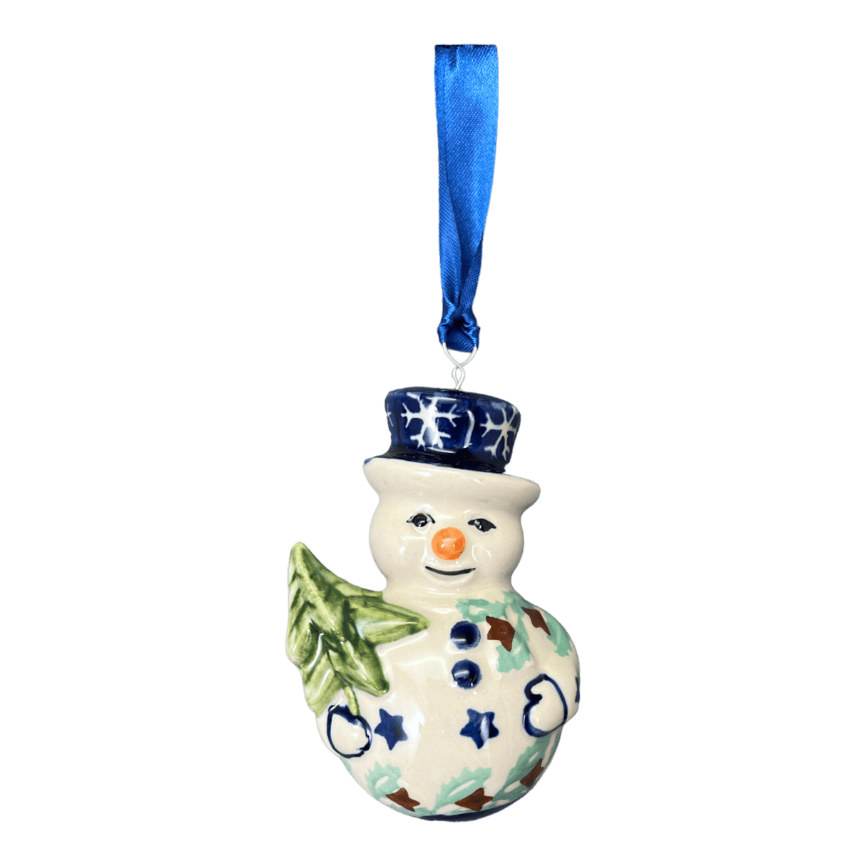Ornament, Snowman with Tree, 2" in "Starry Wreath" by Manufaktura | K143T-PZG