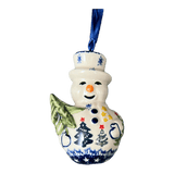 Ornament, Snowman with Tree, 2" in "Festive Forest" by Manufaktura | K143U-INS6