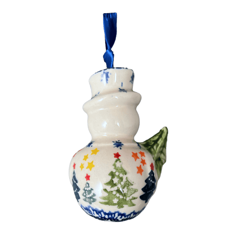 Ornament, Snowman with Tree, 2" in "Festive Forest" by Manufaktura | K143U-INS6