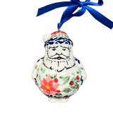 Ornament, Santa, 2.5" in "Pink Poinsettia" by Manufaktura | K144S-PS14