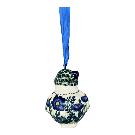 Ornament, Santa, 2.5" in "Bouncing Blue Blossoms" by Manufaktura | K144U-IM03