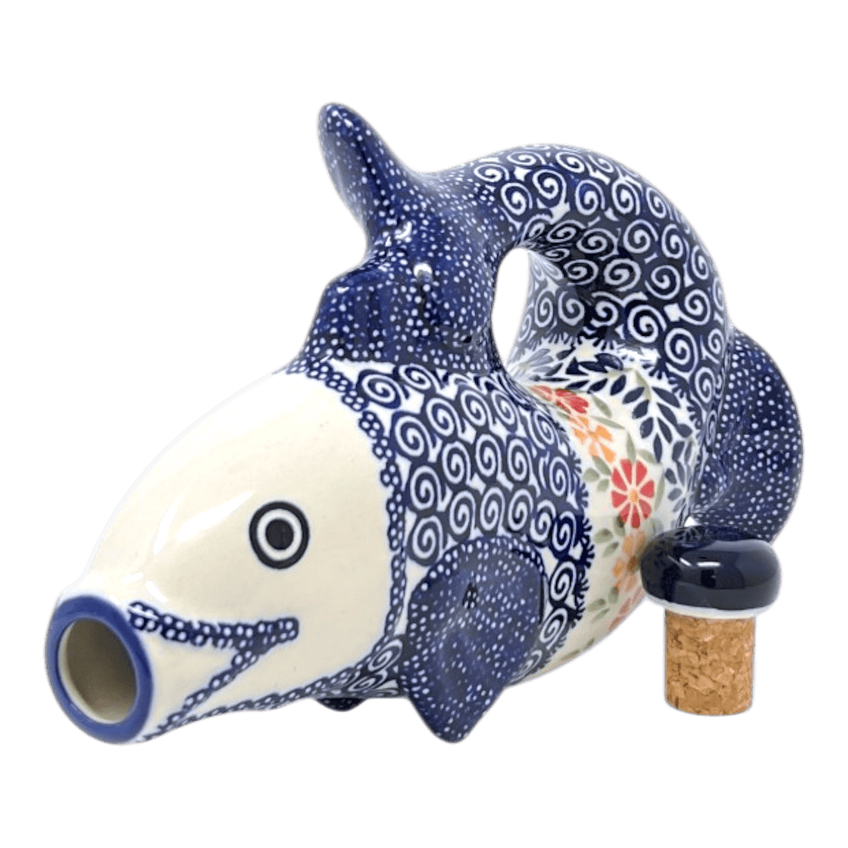 Carafe, Fish-Shaped 25 oz in "Flower Power" by Manufaktura | K149T-JS14