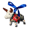 Polish Pottery Bull Ornament (Poppies & Posies) | K167S-IM02 at PolishPotteryOutlet.com