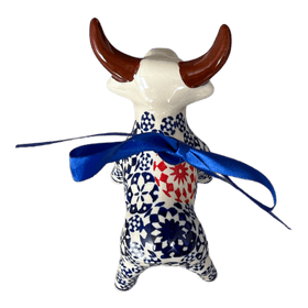 Polish Pottery Bull Ornament (One of a Kind) | K167U-AS77 Additional Image at PolishPotteryOutlet.com