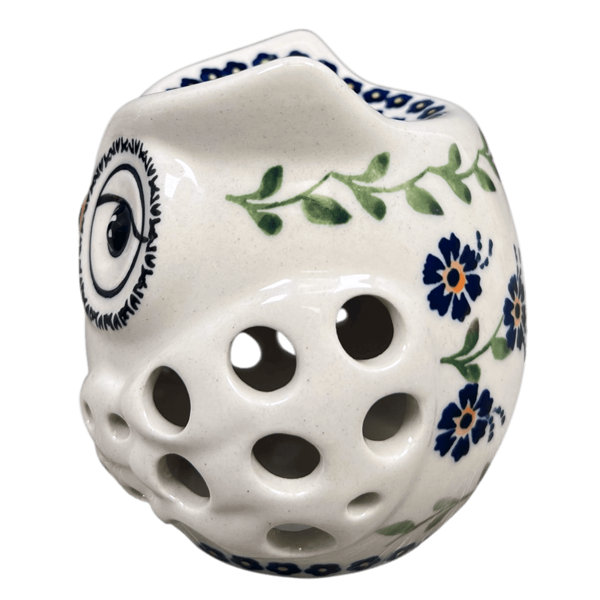 Luminary, Owl in "Blue Clematis" by Manufaktura | L010U-VB03