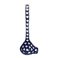 A picture of a Polish Pottery Gravy Ladle (Sea of Hearts) | L015T-SEA as shown at PolishPotteryOutlet.com/products/7-5-gravy-ladle-sea-of-hearts-l015t-sea