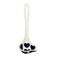 A picture of a Polish Pottery Gravy Ladle (Whole Hearted) | L015T-SEDU as shown at PolishPotteryOutlet.com/products/7-5-gravy-ladle-whole-hearted-l015t-sedu