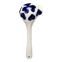A picture of a Polish Pottery Gravy Ladle (Whole Hearted) | L015T-SEDU as shown at PolishPotteryOutlet.com/products/7-5-gravy-ladle-whole-hearted-l015t-sedu