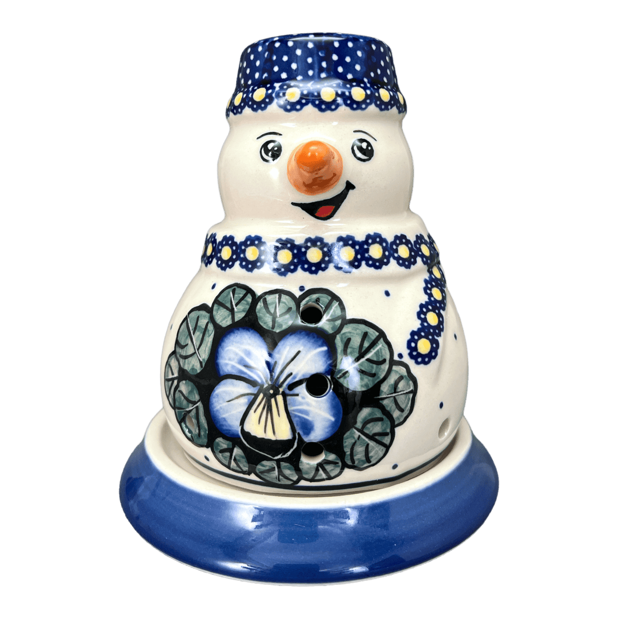 Luminary, Snowman, 5" in "Pansies" by Manufaktura | L026S-JZB