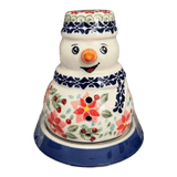 Luminary, Snowman, 5" in "Pink Poinsettia" by Manufaktura | L026S-PS14