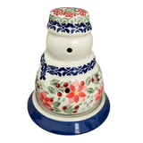 Luminary, Snowman, 5" in "Pink Poinsettia" by Manufaktura | L026S-PS14
