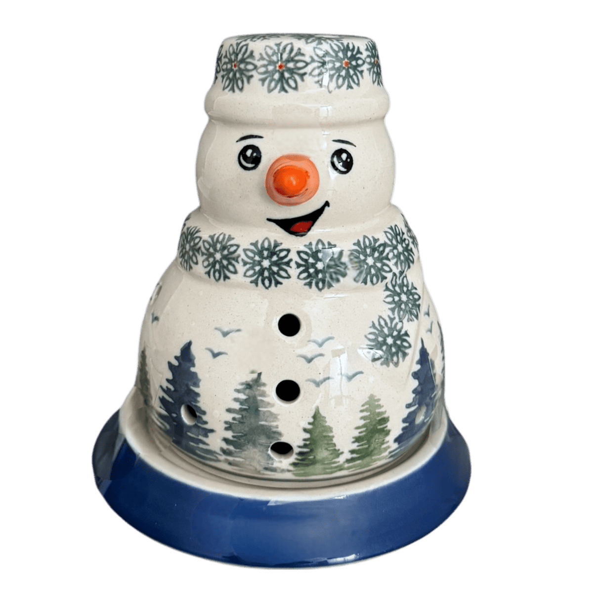 Luminary, Snowman, 5" in "Pine Forest" by Manufaktura | L026S-PS29
