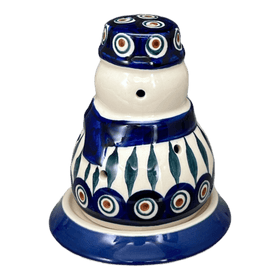 Polish Pottery Snowman Luminary (Peacock) | L026T-54 Additional Image at PolishPotteryOutlet.com