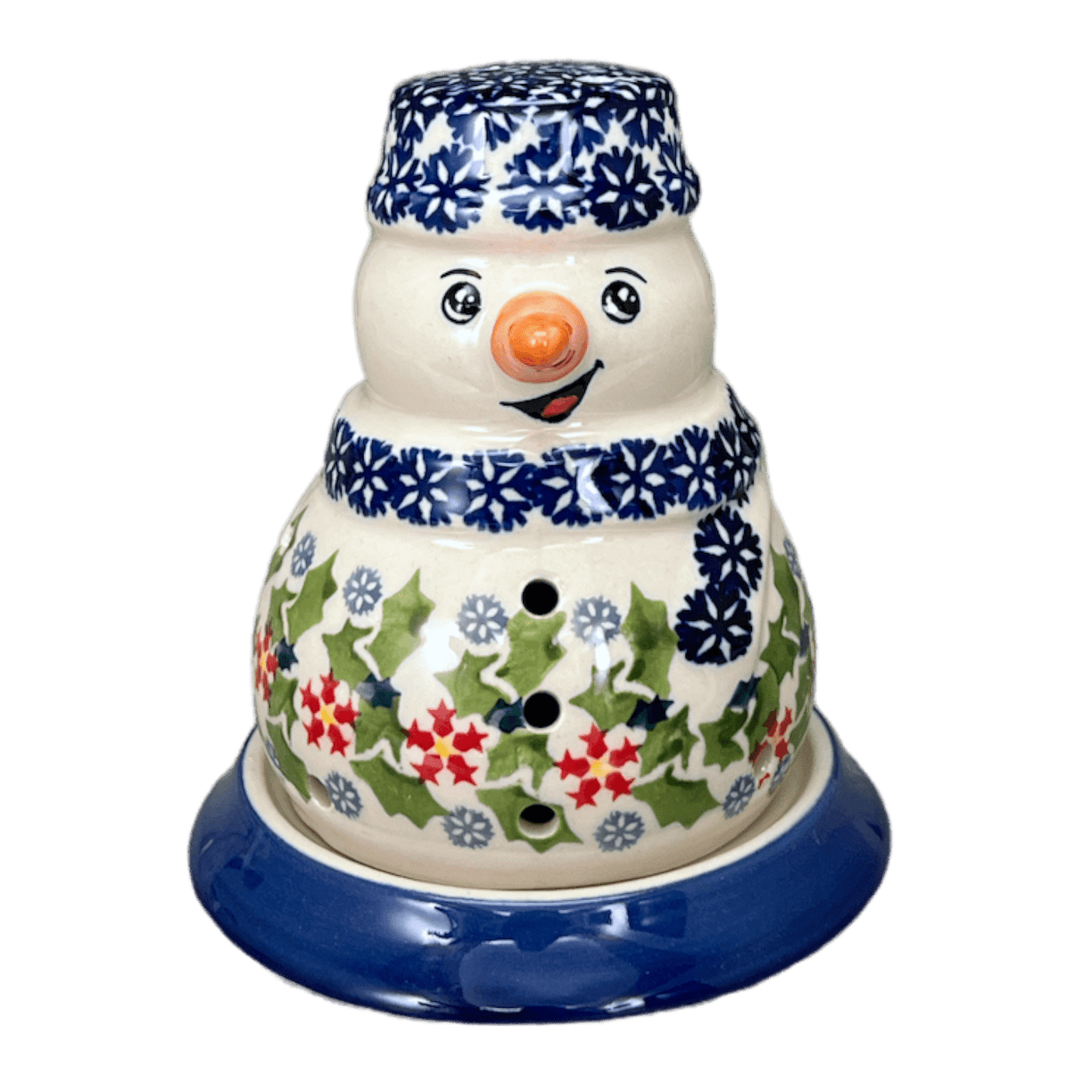 Luminary, Snowman, 5" in "Holly In Bloom" by Manufaktura | L026T-IN13