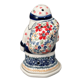 Polish Pottery Santa Luminary (Ruby Bouquet) | L030S-DPCS Additional Image at PolishPotteryOutlet.com