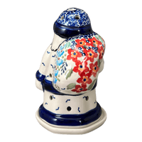 A picture of a Polish Pottery Santa Luminary (Brilliant Garden) | L030S-DPLW as shown at PolishPotteryOutlet.com/products/santa-luminary-brilliant-garden-l030s-dplw