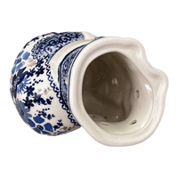A picture of a Polish Pottery Santa Luminary (Blue Life) | L030S-EO39 as shown at PolishPotteryOutlet.com/products/santa-luminary-blue-life-l030s-eo39