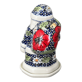 Polish Pottery Santa Luminary (Poppies & Posies) | L030S-IM02 Additional Image at PolishPotteryOutlet.com