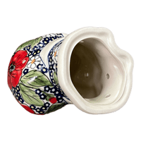A picture of a Polish Pottery Santa Luminary (Poppies & Posies) | L030S-IM02 as shown at PolishPotteryOutlet.com/products/santa-luminary-poppies-posies-l030s-im02