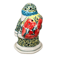 A picture of a Polish Pottery Santa Luminary (Poppies in Bloom) | L030S-JZ34 as shown at PolishPotteryOutlet.com/products/santa-luminary-poppies-in-bloom-l030s-jz34