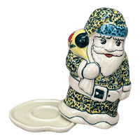 A picture of a Polish Pottery Santa Luminary (Poppies in Bloom) | L030S-JZ34 as shown at PolishPotteryOutlet.com/products/santa-luminary-poppies-in-bloom-l030s-jz34