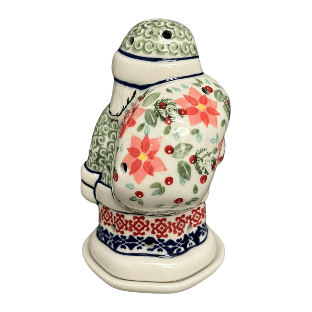 Luminary, Santa, 6.25" in "Pink Poinsettia" by Manufaktura | L030S-PS14