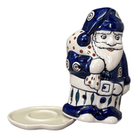A picture of a Polish Pottery Santa Luminary (Peacock) | L030T-54 as shown at PolishPotteryOutlet.com/products/santa-luminary-peacock-l030t-54