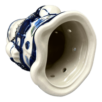 A picture of a Polish Pottery Santa Luminary (Lily of the Valley) | L030T-ASD as shown at PolishPotteryOutlet.com/products/santa-luminary-lily-of-the-valley-l030t-asd