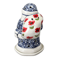 A picture of a Polish Pottery Santa Luminary (Poppy Garden) | L030T-EJ01 as shown at PolishPotteryOutlet.com/products/santa-luminary-poppy-garden-l030t-ej01